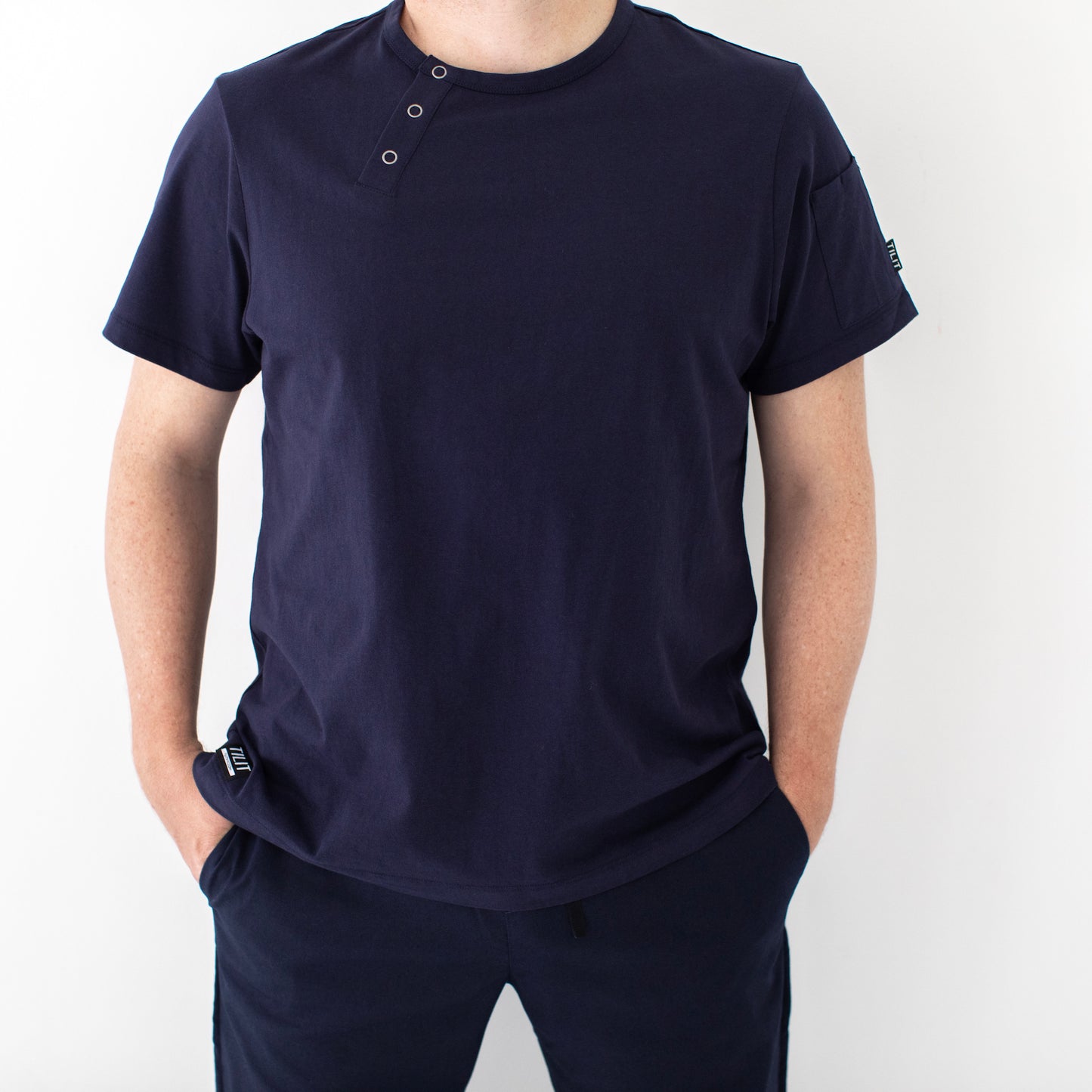 Navy Henley Tee