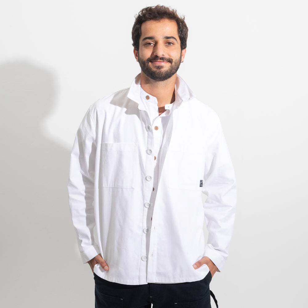 white men's chef coat