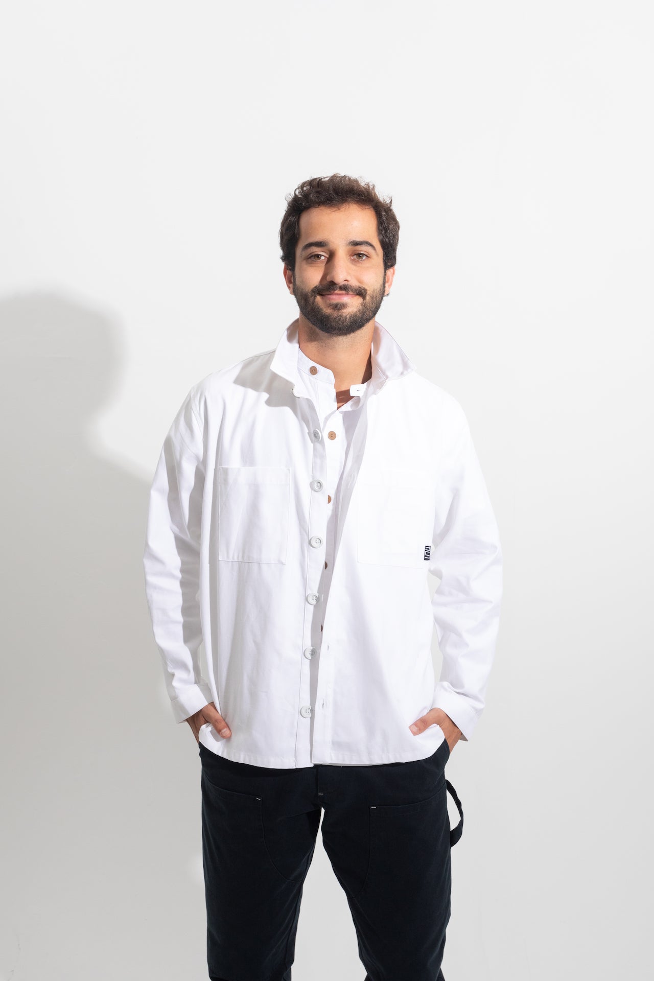 white men's chef coat