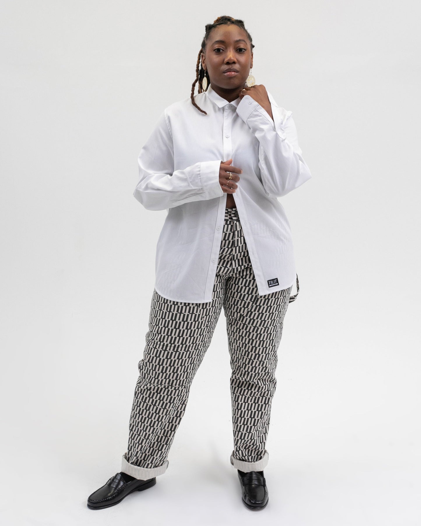 TILIT Fall Formal White Long Sleeve Workshirt