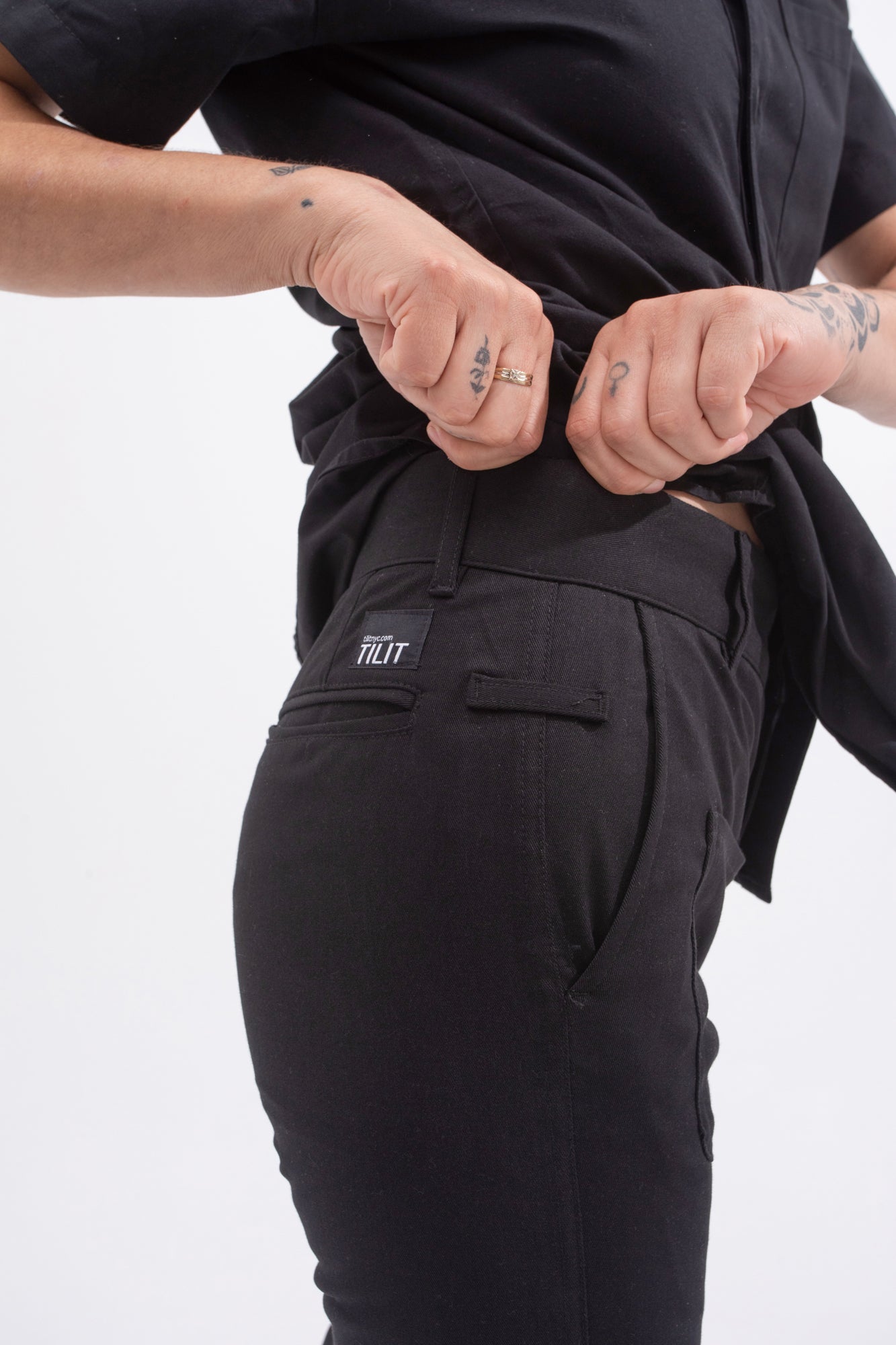 Black Chefs Pants  Modern Slim Fit Uniform Pants – Tilit